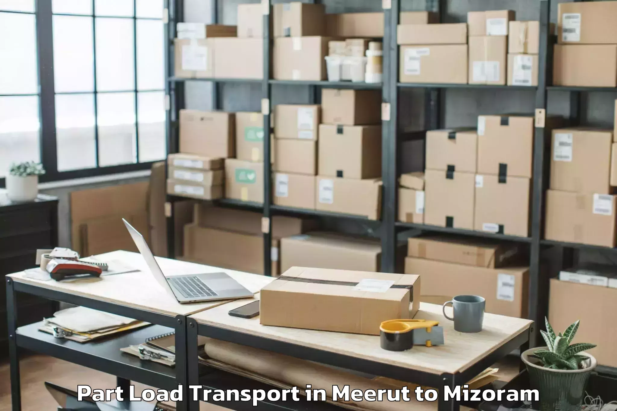 Top Meerut to Mizoram Part Load Transport Available